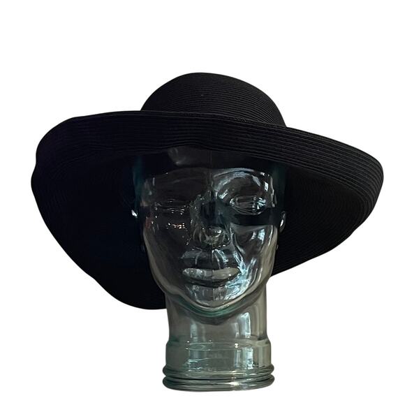 Kathy Jeanne Black Floppy Wide Brim Straw Sun Hat, One Size - Picture 2 of 8